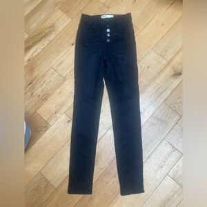 Garage high waisted black sold out button fly skinny jeans 0